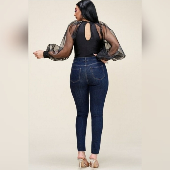 Sheer balloon sleeve bodysuit - Picture 6 of 7